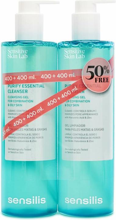 Immagine prodotto Sensilis Purify Essential Gel detergente per il viso 400ml - Confezione da 2 (Gel, 400 ml)