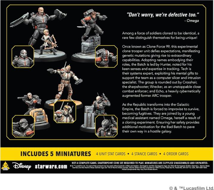 Image du produit Atomic Mass Games AMGD1024 - Star Wars : Shatterpoint - Clone Force 99 Squad Pack (Pack Squad Unité de clonage 99 (Allemand)