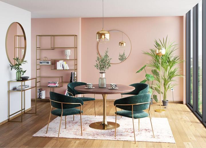 Immagine prodotto Kare Design Set di inviti da tavolo Noce Ottone Ø120cm (120 x 120 x 76 cm)