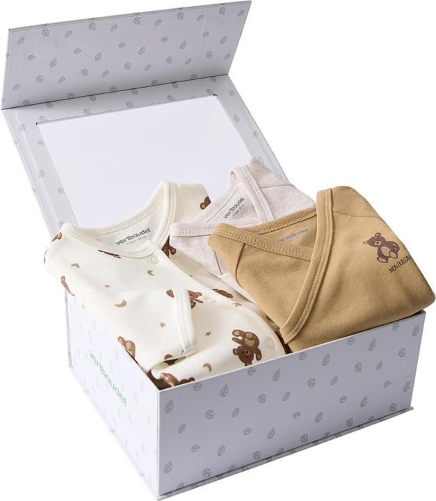 Vertbaudet Bio-Kollektion: Baby-Set für Neugeborene, Bärenmotiv, 3 Teile