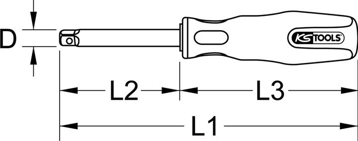 Produktbild KS Tools 1/4 Vierkant-Schraubendreher. 150mm 911.1434 (Vierkant)