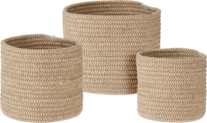 Produktbild Natura Punto Baumwollkörbe zur Aufbewahrung, 3er Set (3 x, 20 x 19 cm, 23 x 22 cm)