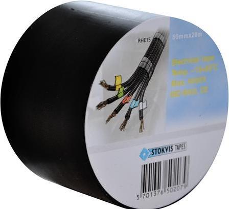 Actual product image Stokvis Tapes STOKVIS PVC insulating tape 50 mm x 20 m, assorted