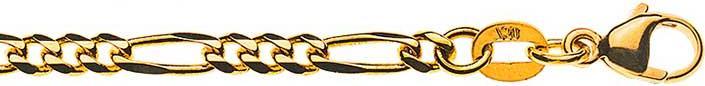 Immagine prodotto Natsumi Schmuck Gioielli da braccio in oro giallo 18K/750 Figaro 2,9mm (24 cm, Oro giallo 750/18 K Oro giallo)