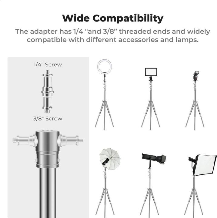 Actual product image K&F Concept 2,8m photography light stand Spring Buffer Heavy Duty Stainless Steel Stand (10 kg)