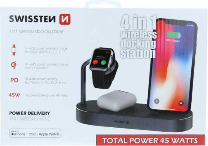Actual product image Swissten 4in1 MFI Wireless DOCKING STATION 45 WATTS (45 W)