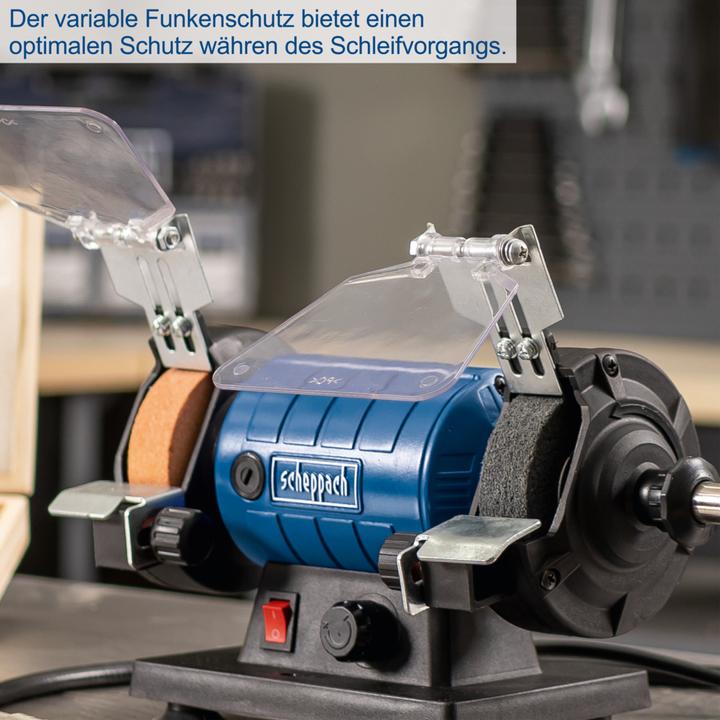 Image du produit Scheppach Ponceuse double avec arbre flexible HG35 (Meuleuse d'établi, 120 W)