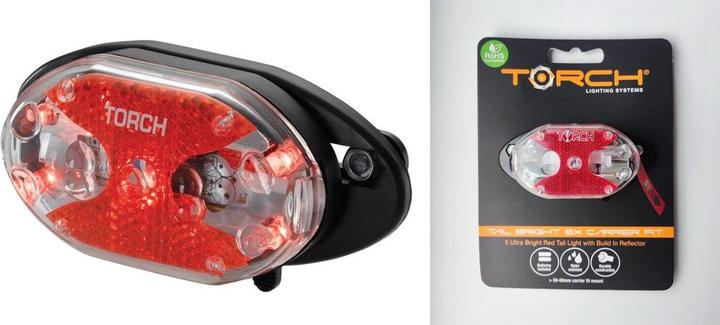 Torch Rücklicht TAIL BRIGHT 5X CARRIER FIT schwarz (TOR-54020) (5 lm, 5 lm)