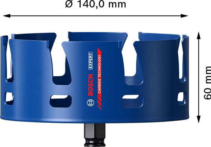 Actual product image Bosch Professional Zubehör EXPERT Construction Material hole saw, 140 x 60 mm (140 millimetres)