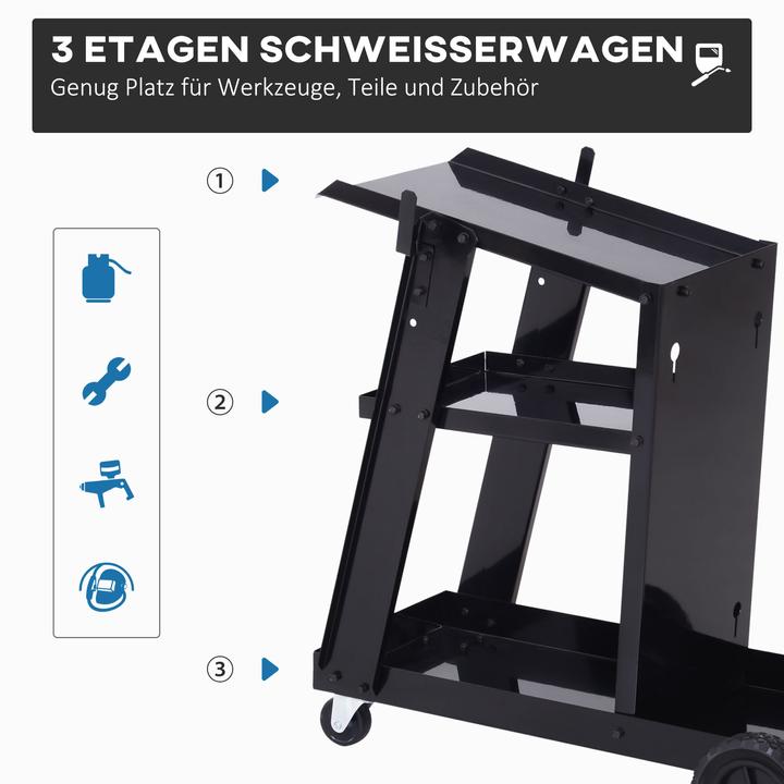 Image du produit Durhand Chariot de soudage avec chaîne de sécurité (50 kg)