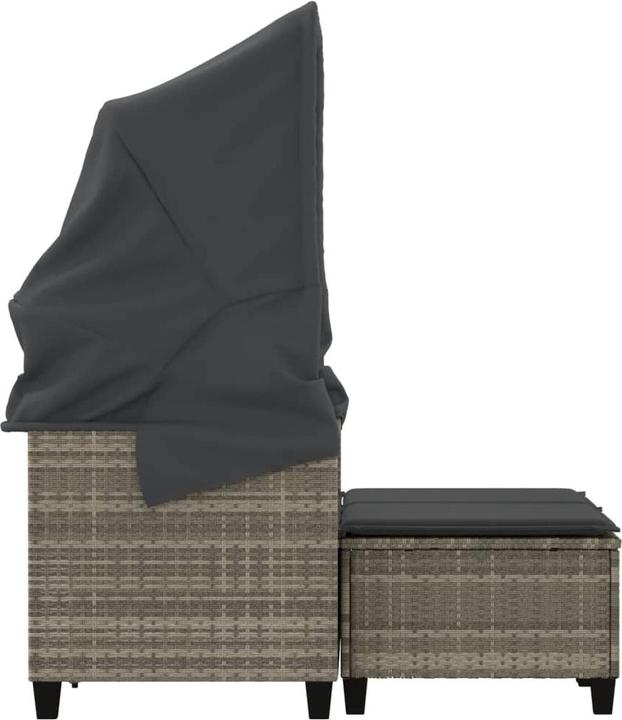 Produktbild VidaXL Gartensofa 2-Sitzer mit Dach und Hockern