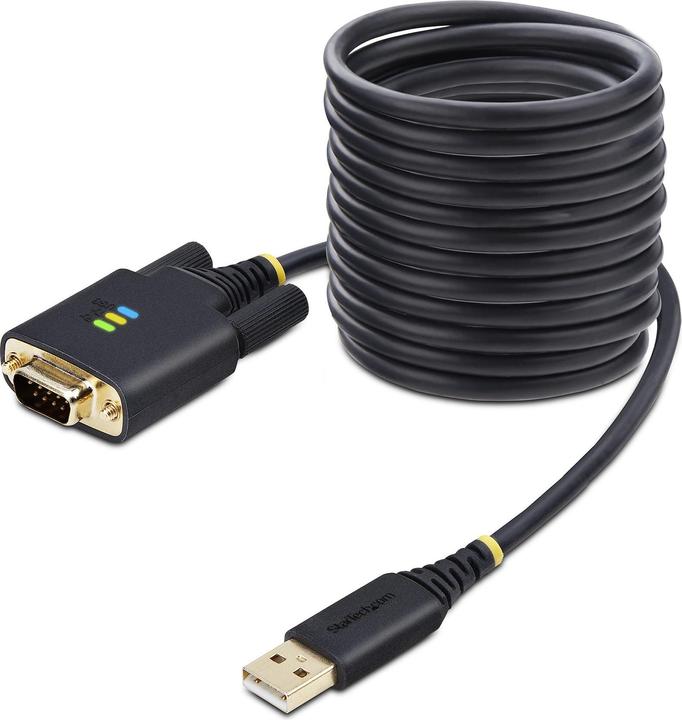 StarTech COM 3m USB to Serial Adapter COM-Retention FTDI USB-A to DB9 Cable USB RS232 Interchangeable (3 m)