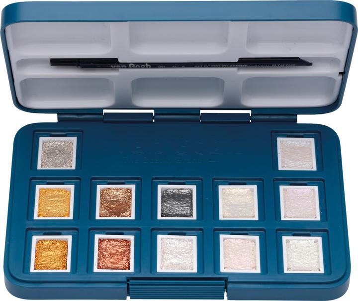 Actual product image Van Gogh Watercolour Pocketbox Metallic 12 (Multicoloured)