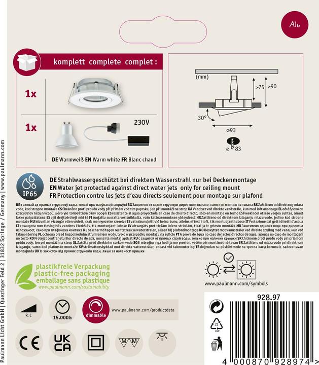 Produktbild Paulmann Einbauleuchte Nova Plus Set (460 lm, GU10)