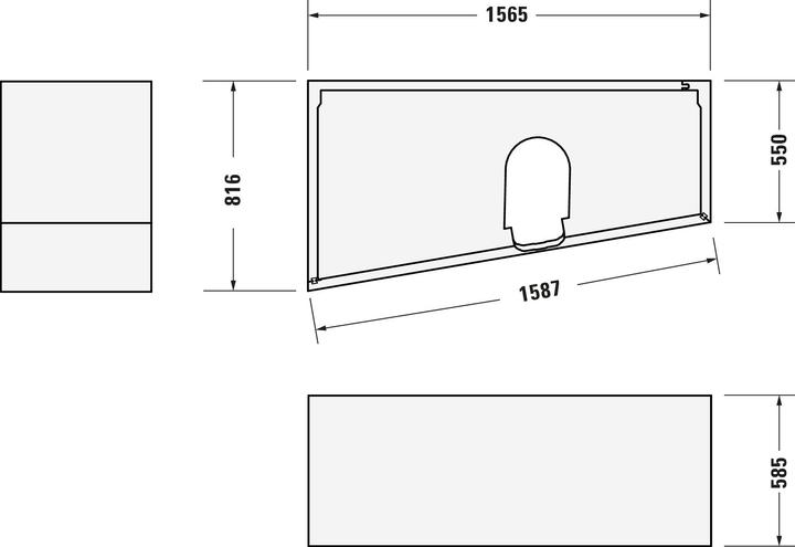 Produktbild Duravit Trapez-Badewanne No 1 1 Rückenschräge links weiss 1600x850mm (140 l, 160 cm, 85 cm)