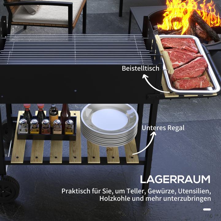 Actual product image Outsunny Charcoal grill with height-adjustable grill grates