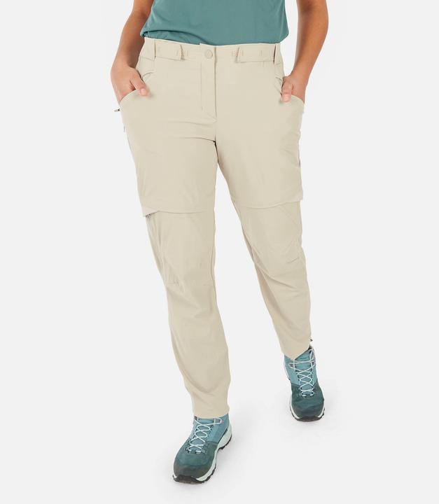 Actual product image Quechua Women's zip-off hiking trousers - MH500 beige (31)