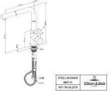 Actual product image Villeroy & Boch V&B EH sink mixer STEEL SHOWER pressure anthracite