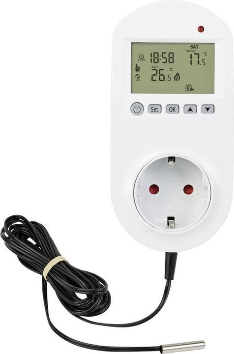Produktbild Sygonix Universalthermostat Zwischenstecker Wochenprogramm 1 bis 70 °C
