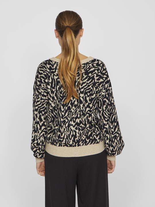 Actual product image Vila V-neck jacquard knitted jumper (M)