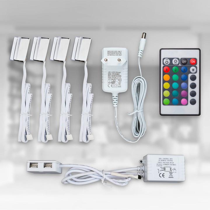 Produktbild B.K.Licht LED Glasbodenbeleuchtung 4er Set