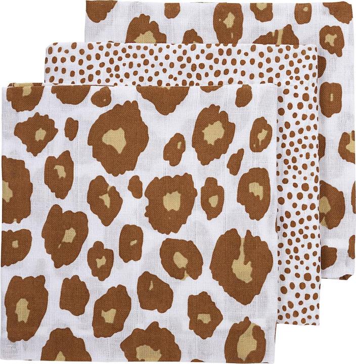 Produktbild Meyco 3-pack Mullwindeln Panter-Cheetah camel (70 cm, 70 cm)