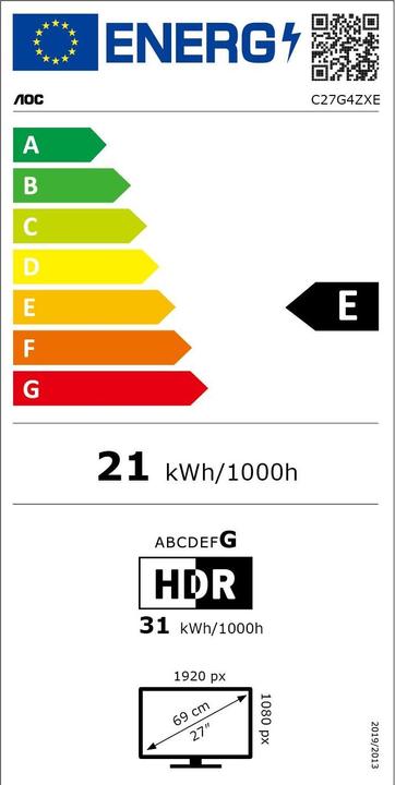 Energie-Label AOC C27G4ZXE (1920 x 1080 Pixel, 27")