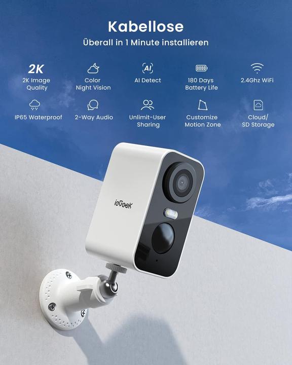 Image du produit IeGeek 2er Set Solar-Überwachungskamera
