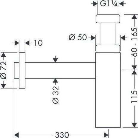 Produktbild Axor Designsiphon FLOWSTAR S mattschwarz (1 1/4")