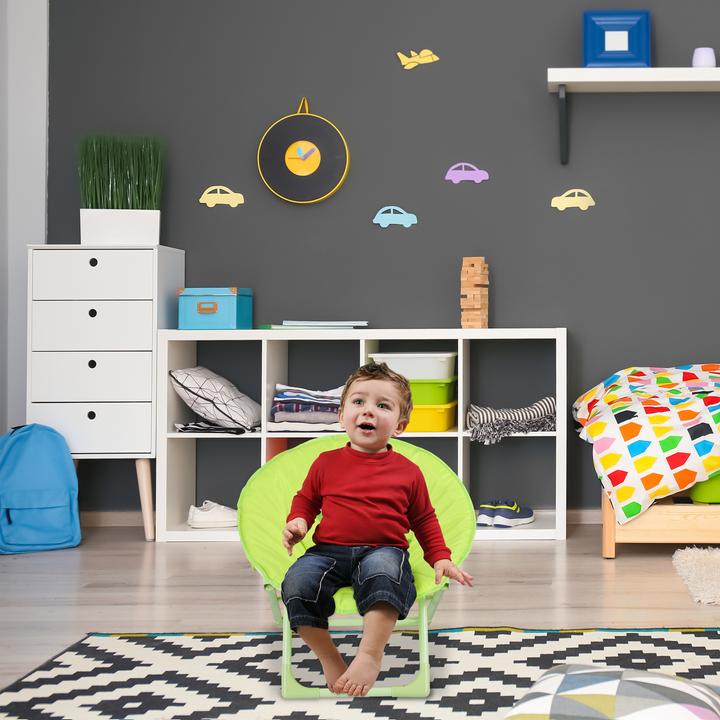 Actual product image Relaxdays Foldable Kids Moon Chair, Camping Seat (Child armchair)