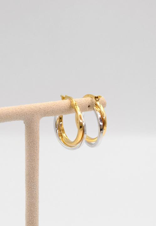 Produktbild Muau Creolen (750, 18 K Gelbgold, Weissgold)