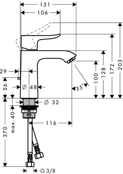 Immagine prodotto hansgrohe HG EH-WT-MI METRIS 110 LowFlow DN 15 ComfortZone 110 m ZAG G 1 1/4" chr