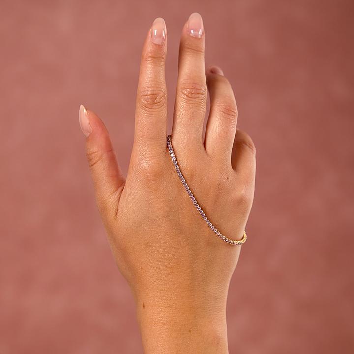 Actual product image La Petite Story - Gold-plated tennis bracelet with pink zircons Silver LPS05AWV62 (19 cm, Silver 925)