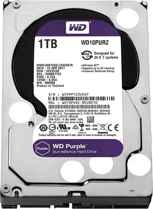 Produktbild WD Purple (1 TB, 3.5", CMR)