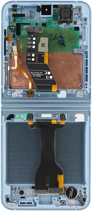 Actual product image Samsung Display + frame SM-F741B Galaxy Z Flip6 blue GH82-35013C (Display, Galaxy Z Flip6)