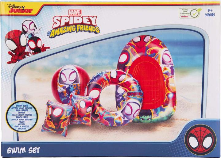 Actual product image Sambro Spidey & Friends swimming set with boat, 5-piece.