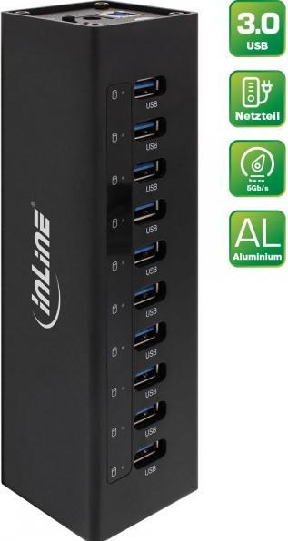 Actual product image InLine USB 3.0 Hub (USB-B, 10 Ports)