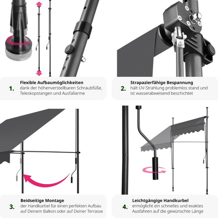 Immagine prodotto tectake Tenda da sole a morsetto (1.50 m)