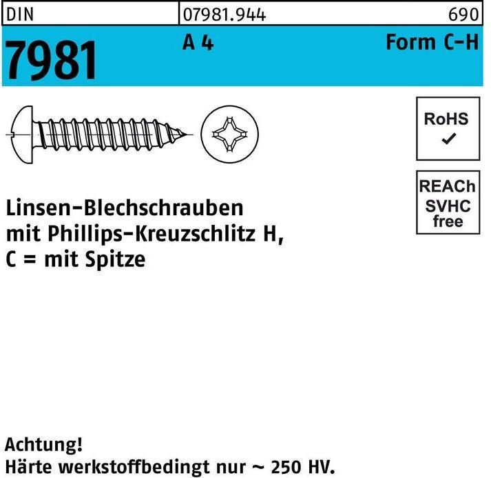 Actual product image Self-tapping screw ISO 7049 LIKO w.point/cross recess-PH C 2,9 x 25 -H A 4 (1000 Screws per piece)