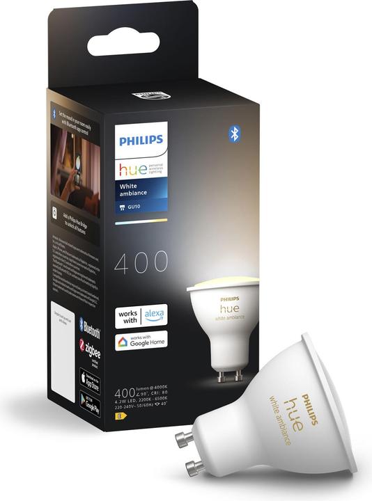 Image du produit Philips Hue 4.2W GU10 1P (GU10, 4.20 W, 400 lm, 1 x, E)