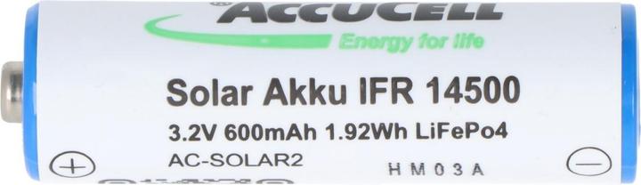 Produktbild Solar Akku IFR 14500 AA, Akku mit Kopf ungeschützt (1 Stk., AA, 600 mAh)