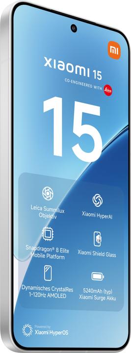 Actual product image Xiaomi 15 (512 GB, White, 6.36", Dual SIM, 50 Mpx, 5G)