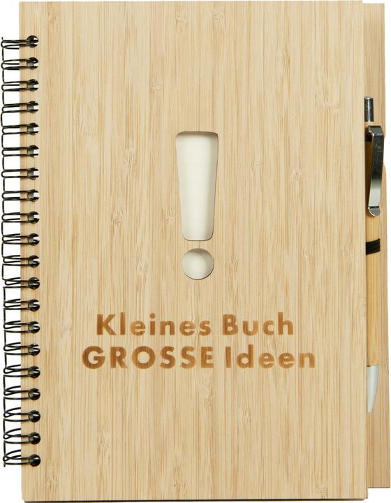 Produktbild Natura Punto Notizbuch Kleines Buch, grosse Ideen mit Kugelschreiber, Bambus-Cover (Hellbraun, 1 x)
