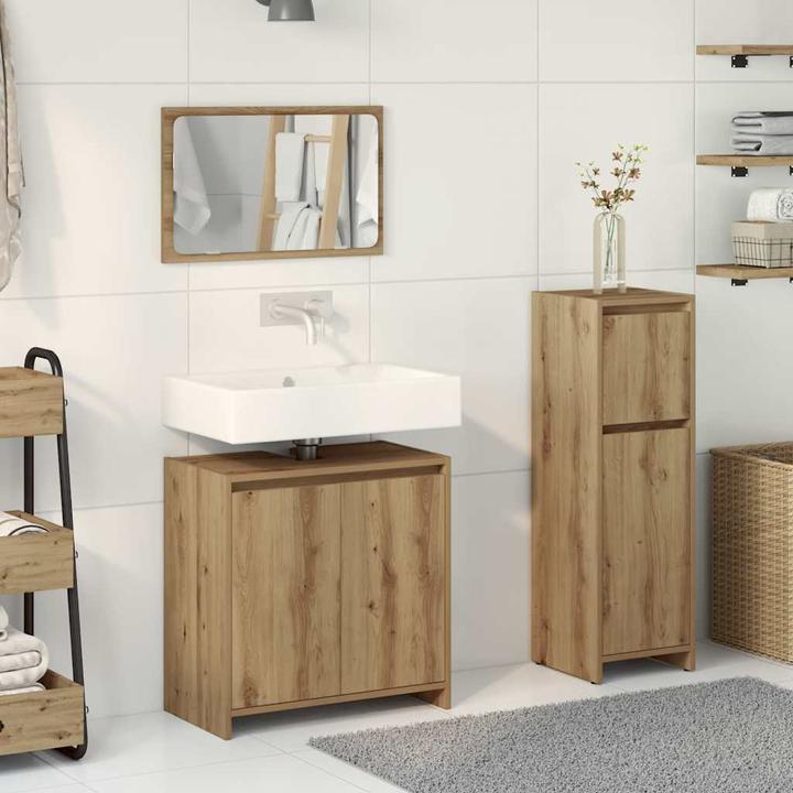 Produktbild VidaXL 3-tlg. Badmöbel-Set Artisan-Eiche Holzwerkstoff Badmöbelset