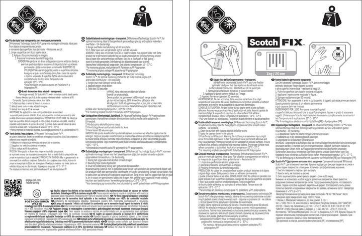 Nährwerte und Zutaten Scotch Scotch-Fix Transparentes Montageband (19 mm)