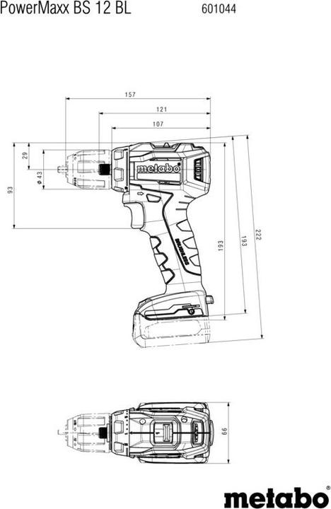 Actual product image Metabo PowerMaxx BS 12 BL (Rechargeable battery operated)