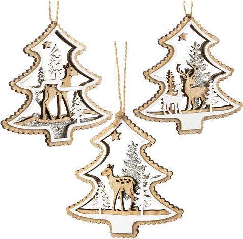 Produktbild Bekos Edler Holz-Baumschmuck mit Intarsien 3-teilig