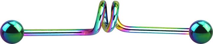 Image du produit Star Piercing Barbell coloré twister avec deux boules (Acier chirurgical 316L)