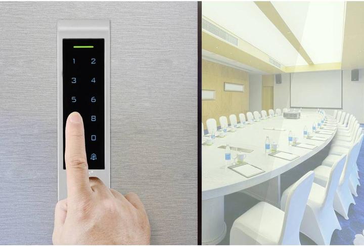 Immagine prodotto Sygonix SY-6121662 Sistema di accesso con impronte digitali/RFID Montaggio in superficie 12 V/DC, 1 (Impronta, Combinazione numerica elettronica, Smartphone, Scheda chiave)