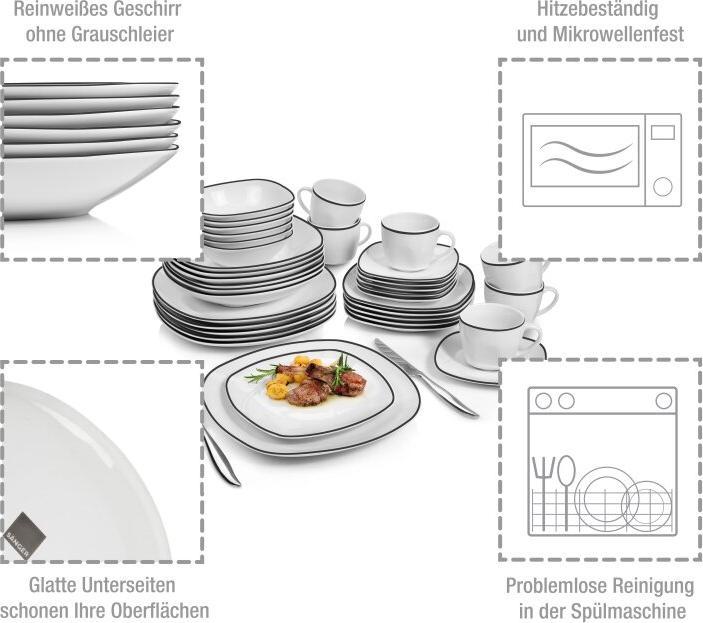 Image du produit Sänger Service de vaisselle Bilgola Black Rim (36 pièce(s))